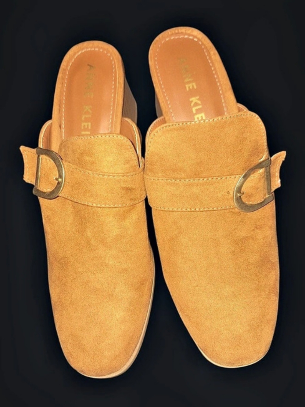 Anne Klein Isiea Buckle Mules Brown US 9